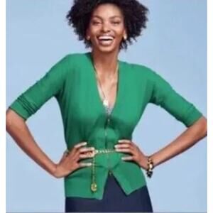CAbi #5142 Banner Cardigan Sweater 3/4 Dolman Sleeve Double Zipper Size Large